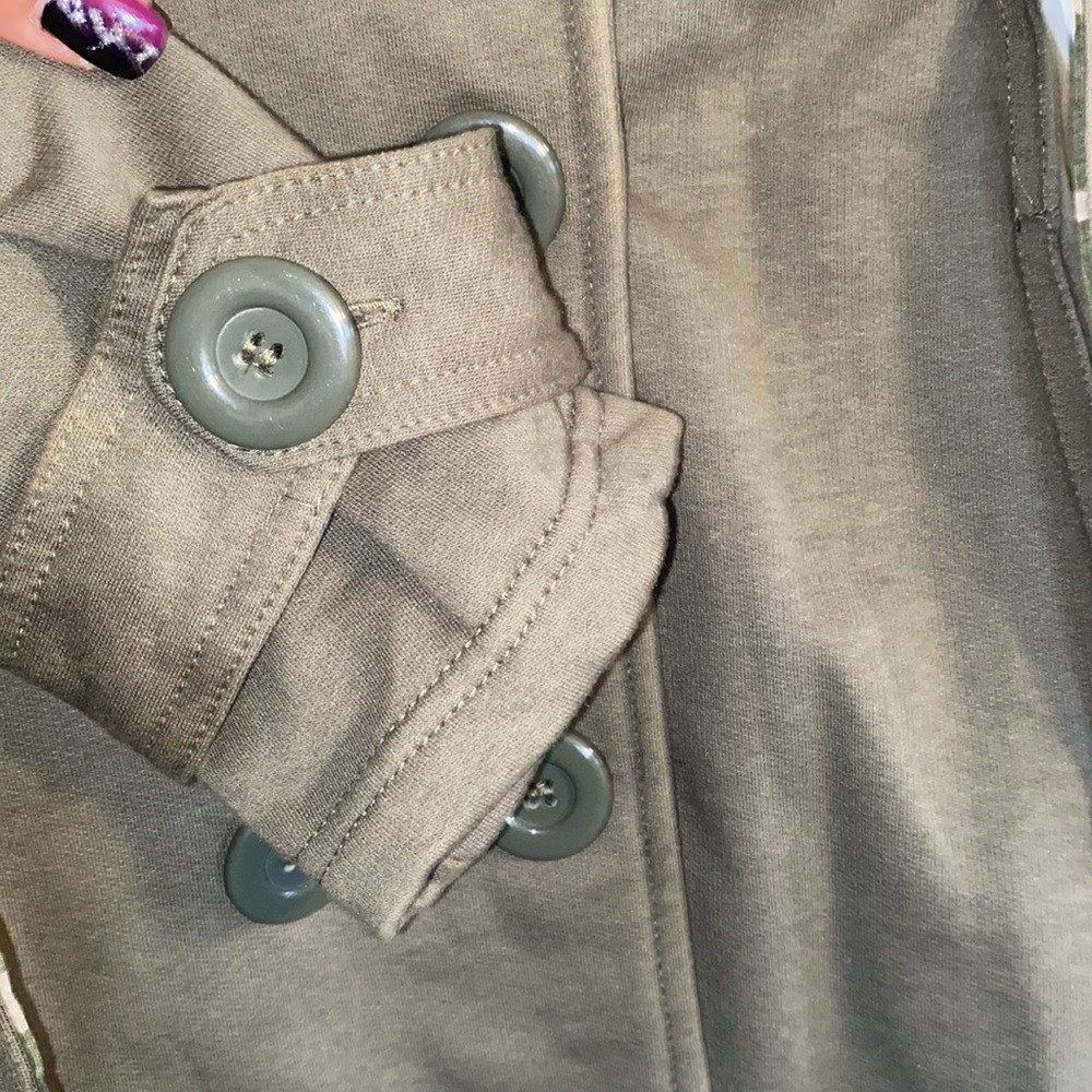 Self Esteem Olive Green Button Up Army Style Collar Jacket - Picture 6 of 11